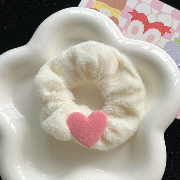 Flocking Love Plush Large Intestine Hair Ring
