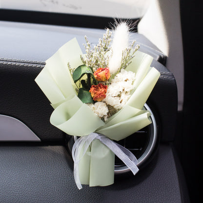 Fashion Creative Dried Flowers Decorative Car Female Motor Air Outlet Fragran