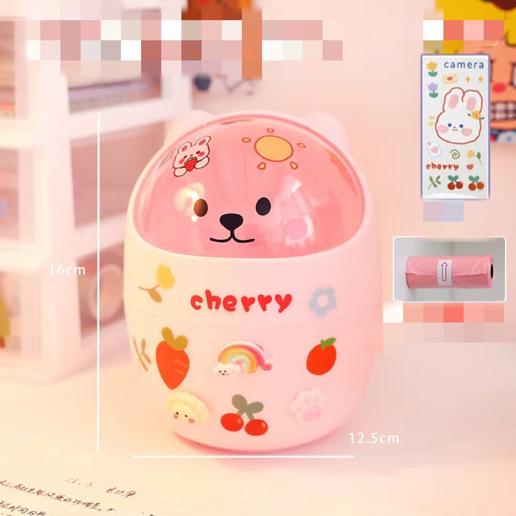 سوب سطح المكتب Can Can Organizer Bucket Office Mini Bear Trash Can