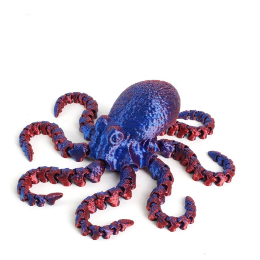 Cute Movable Joint Print Octopus Toy