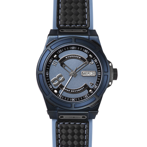 Otto All Blue watch with blue ionic plated stainless steel case, metallic blue dial, and black-blue performance strap.