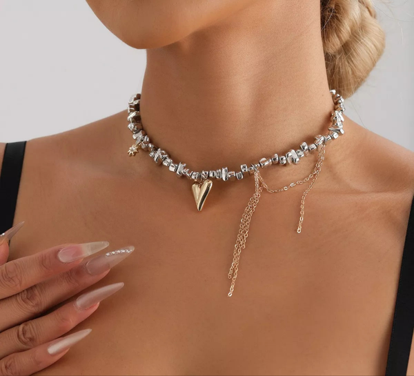 Silver-Plated Heart Necklace