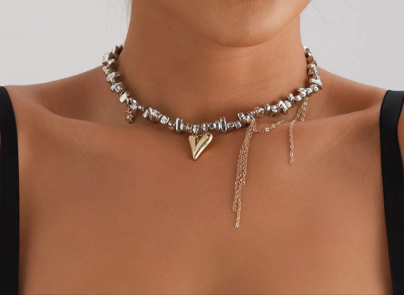 Silver-Plated Heart Necklace