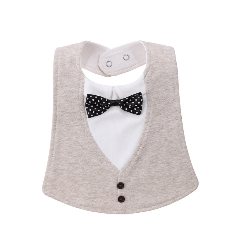 Baby Adjustable Three-dimensional Bow Tie Four-layer Waterproof Saliva Towel