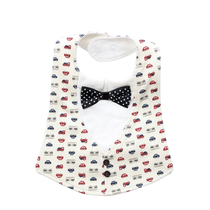 Baby Adjustable Three-dimensional Bow Tie Four-layer Waterproof Saliva Towel