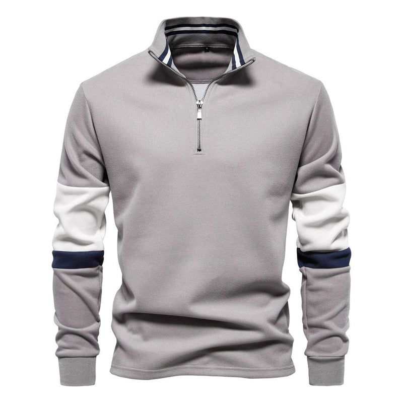 Polo Collar Contrast Color Casual All-matching Hoodie