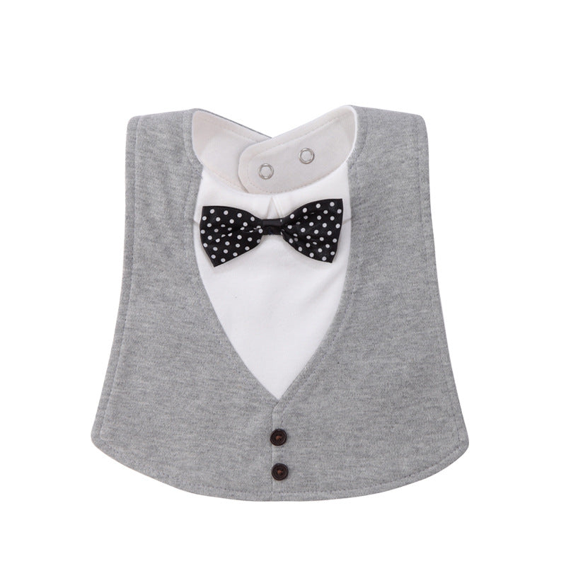 Baby Adjustable Three-dimensional Bow Tie Four-layer Waterproof Saliva Towel