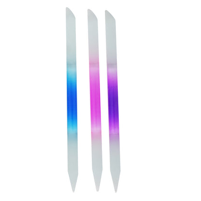 Full-color Cylindrical Glass Nail File Manicure Implement Manicure Household Double-headed Nail-free