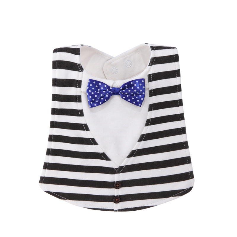 Baby Adjustable Three-dimensional Bow Tie Four-layer Waterproof Saliva Towel