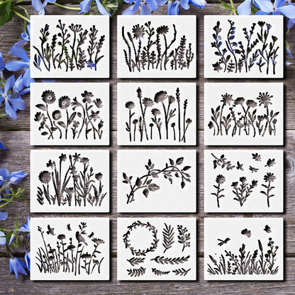 Wildflower Painting Template Flower Plant Spray Painting