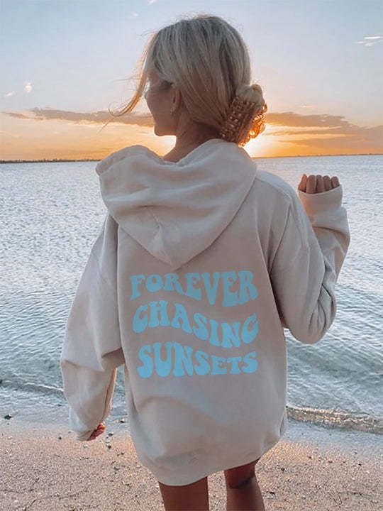 Women's Colorful Letters 3D Printed Casual Long Sleeve Loose Hooded Sweater