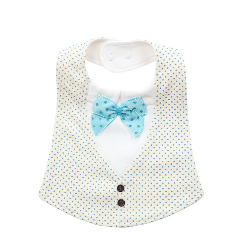 Baby Adjustable Three-dimensional Bow Tie Four-layer Waterproof Saliva Towel