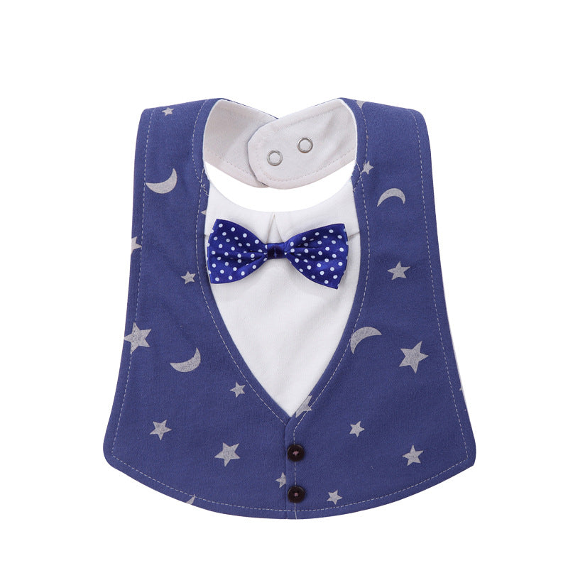 Baby Adjustable Three-dimensional Bow Tie Four-layer Waterproof Saliva Towel