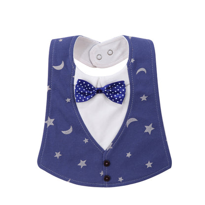 Baby Adjustable Three-dimensional Bow Tie Four-layer Waterproof Saliva Towel