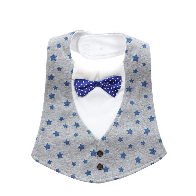 Baby Adjustable Three-dimensional Bow Tie Four-layer Waterproof Saliva Towel