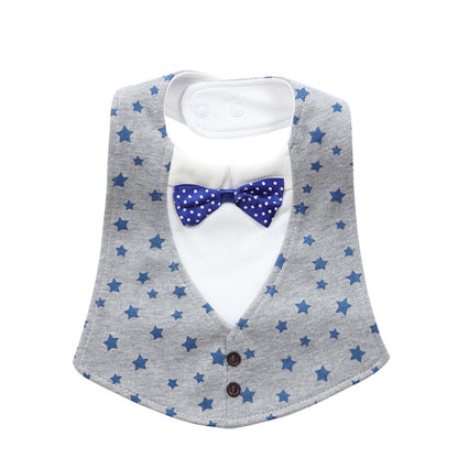 Baby Adjustable Three-dimensional Bow Tie Four-layer Waterproof Saliva Towel