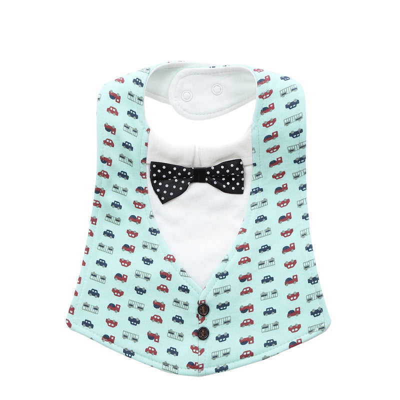 Baby Adjustable Three-dimensional Bow Tie Four-layer Waterproof Saliva Towel