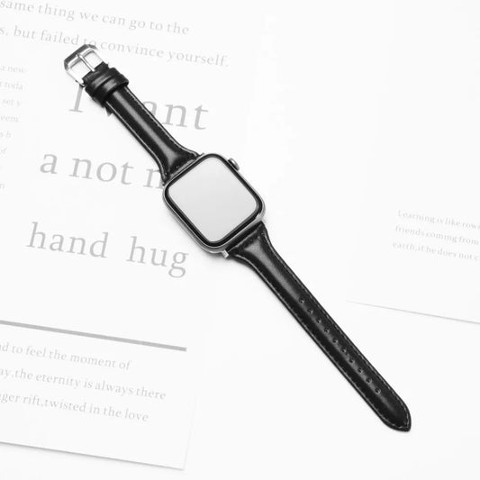 Slim Leather Strap for  Watch Band 44Mm 45Mm 41Mm 40Mm 38Mm Wrist Women Bracelet Iwatch Serie 9 8 7 6 5 4 3 SE Ultra 2 49Mm