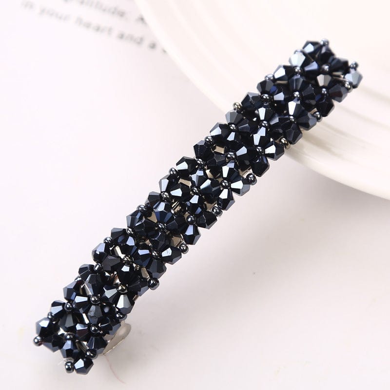 Simple Crystal Crystal Fishing Line Braided Spring Clip Barrettes