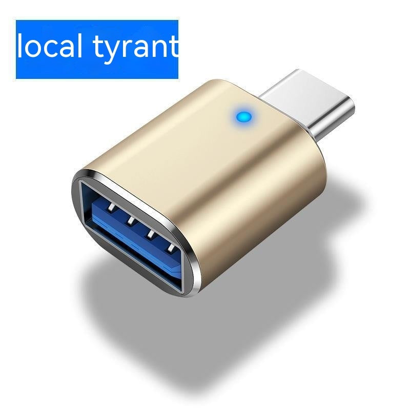 Type-C إلى USB30 USB مع مؤشر الضوء المحمول ، لوحة مفاتيح لوحة مفاتيح بطاقة الصوت شاحن سيارة OTG