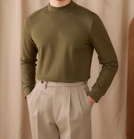 Men's Commuting Repair Height Elastic Warm Half High Neck