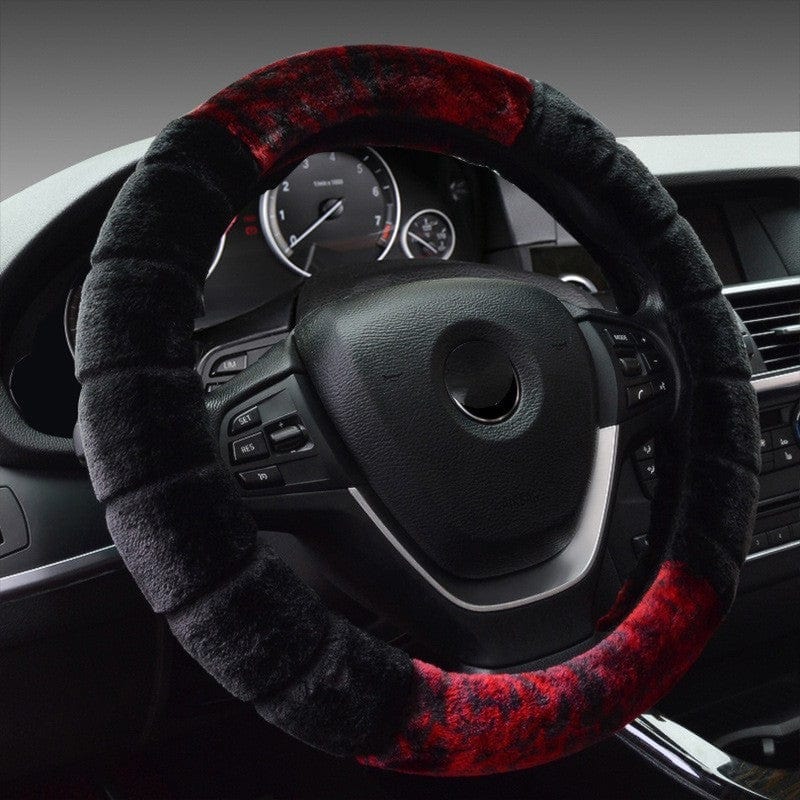 Short Plush Steering Wheel Cover For Use In Winter Universal Warm Winter