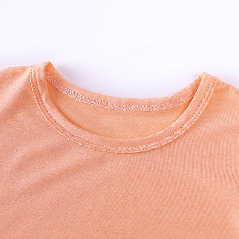Modal Baby Short Sleeve Solid Color Jumpsuit
