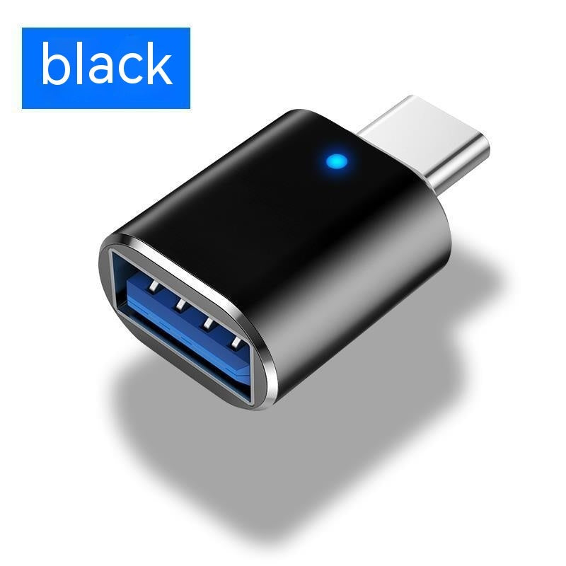 Type-C إلى USB30 USB مع مؤشر الضوء المحمول ، لوحة مفاتيح لوحة مفاتيح بطاقة الصوت شاحن سيارة OTG