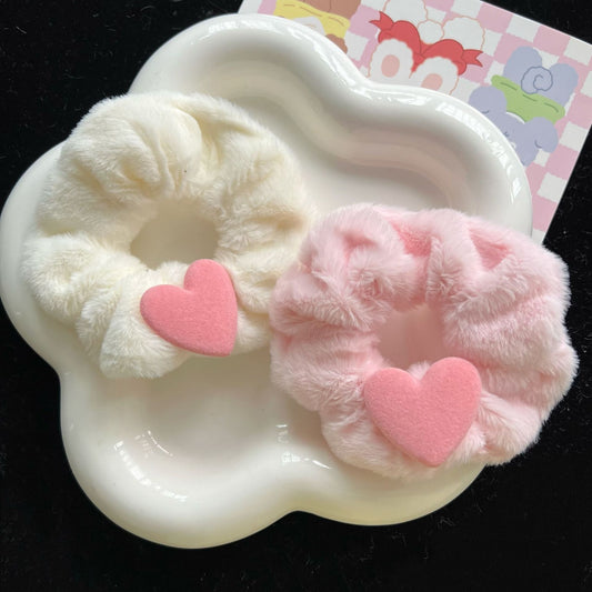 Flocking Love Plush Large Intestine Hair Ring