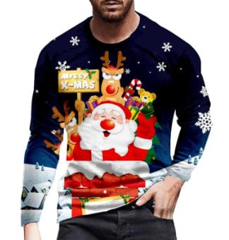 Men's Long-sleeved Round Neck Youth Pullover