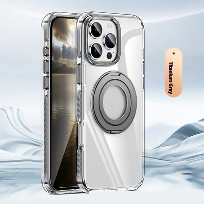 Phone Case Transparent 360 Magnetic Rotating Bracket Drop-resistant