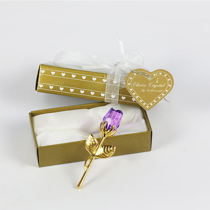 Kristall Metall Rose Valentinstag Kleines Geschenk Hochzeit
