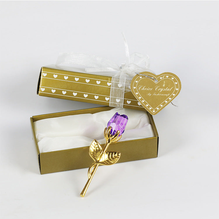 Kristall Metall Rose Valentinstag Kleines Geschenk Hochzeit