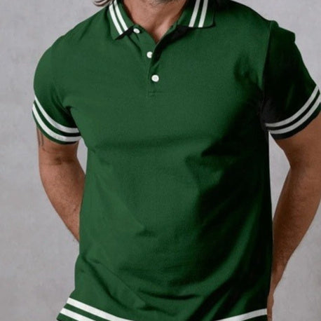 3D Printed Irregular Stripe Series Short Sleeve in green with striped accents.