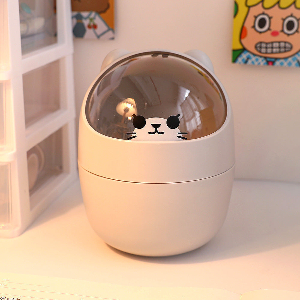 سوب سطح المكتب Can Can Organizer Bucket Office Mini Bear Trash Can