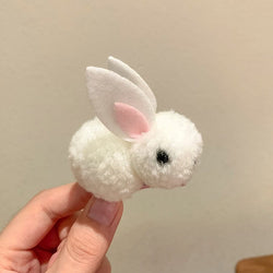 Cute Bunny Three-dimensional Barrettes Children's Plush Clip
