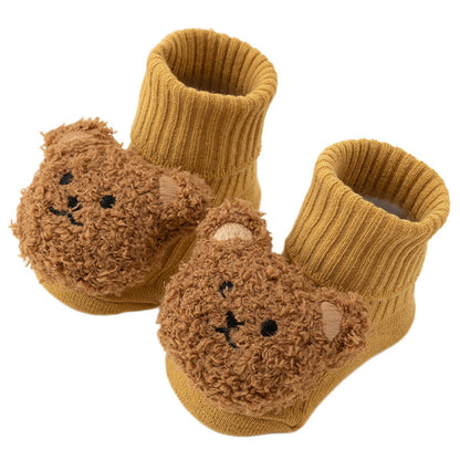 Newborn Baby Spring And Autumn Mid-calf Glue Dispensing Non-slip Room Socks Baby Socks