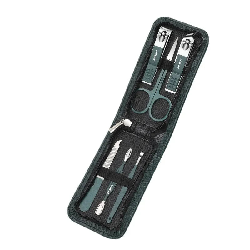 Manicure Set for Men and Women Portable Nail Clipper Scissors 6Pcs Pedicure Kits Green Nail Clipper Set Manicure & Pedicure Tool