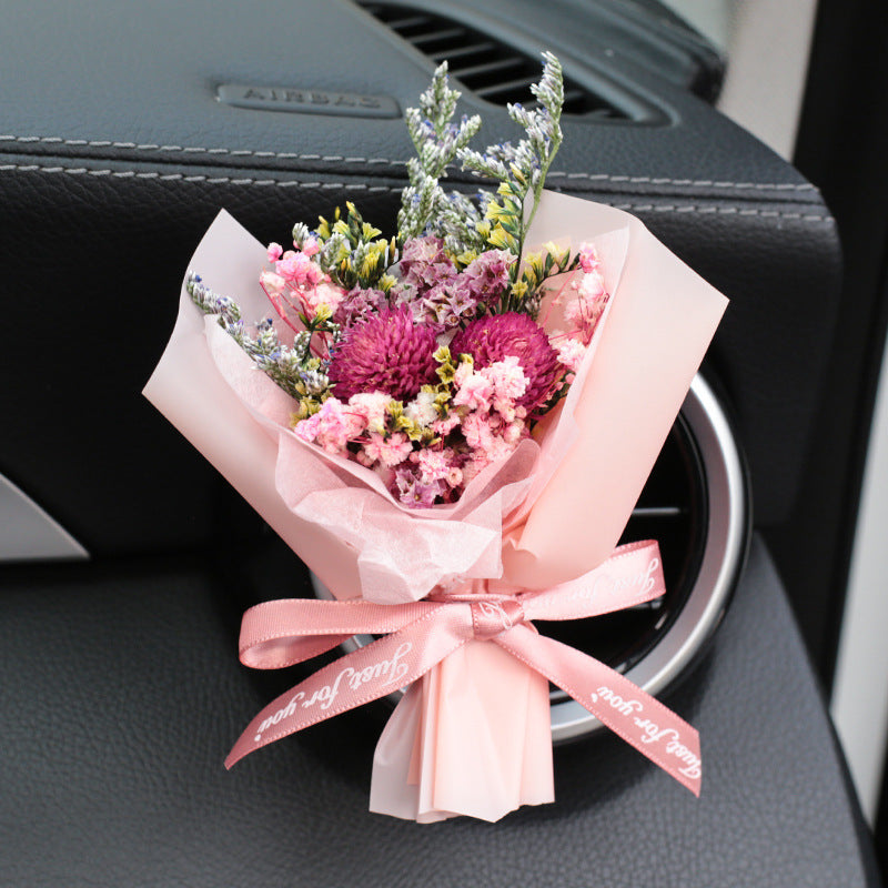 Fashion Creative Dried Flowers Decorative Car Female Motor Air Outlet Fragran