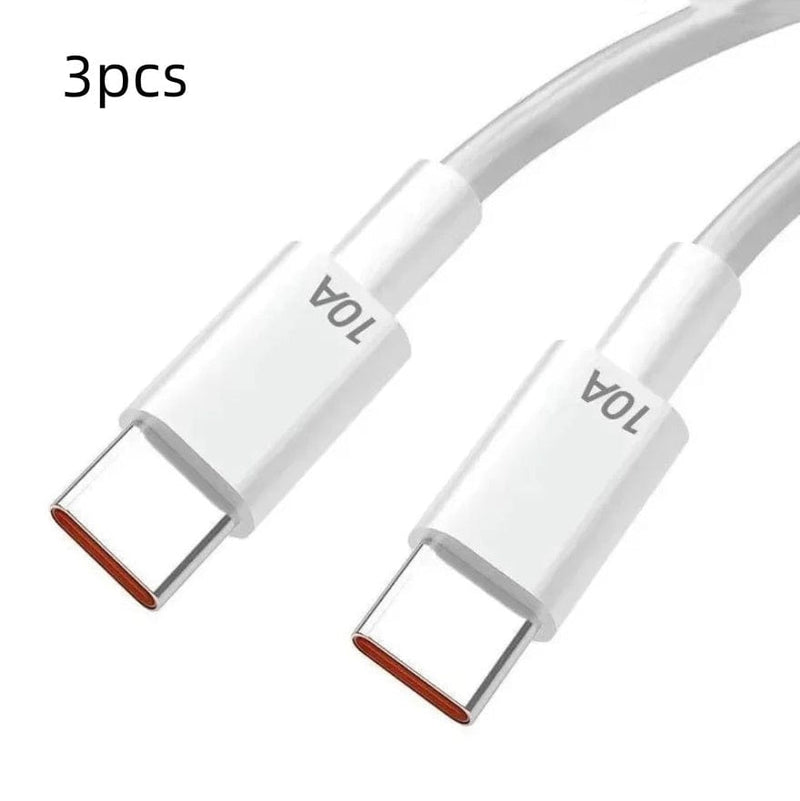 Fiberglass Fast Charge Line Double USB Type-C Cable
