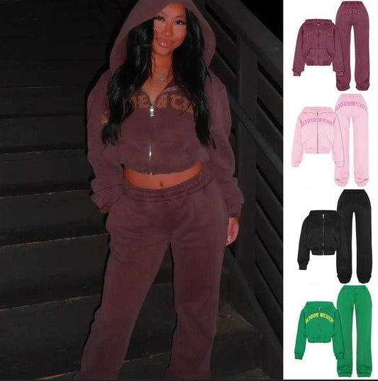Sports Suit Zip-up Hooded