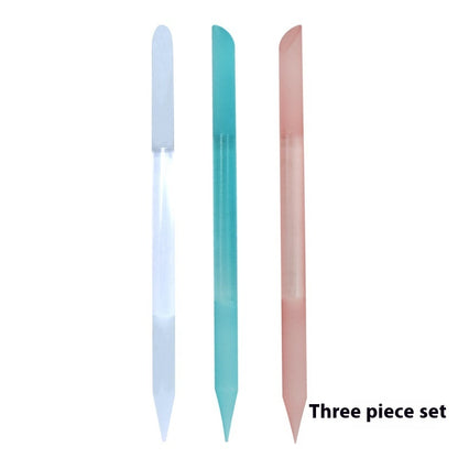Full-color Cylindrical Glass Nail File Manicure Implement Manicure Household Double-headed Nail-free