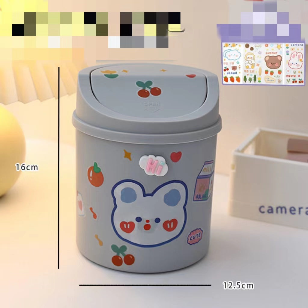 سوب سطح المكتب Can Can Organizer Bucket Office Mini Bear Trash Can