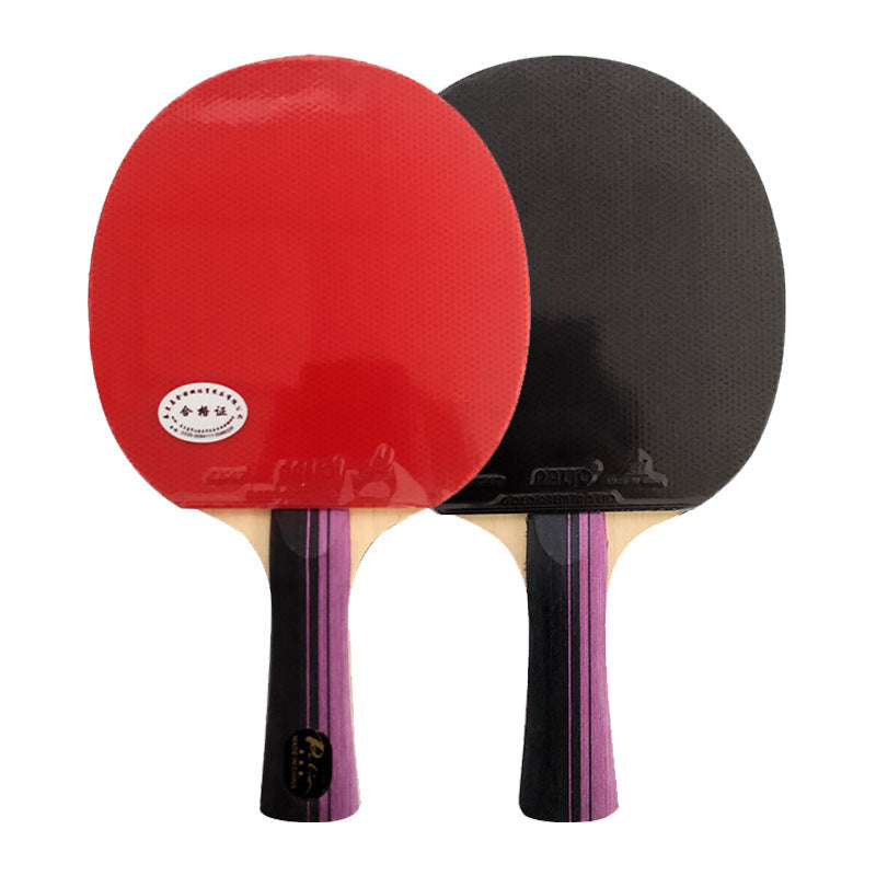 Table tennis rackets with red and black paddles, suitable for beginners and fast attack play.