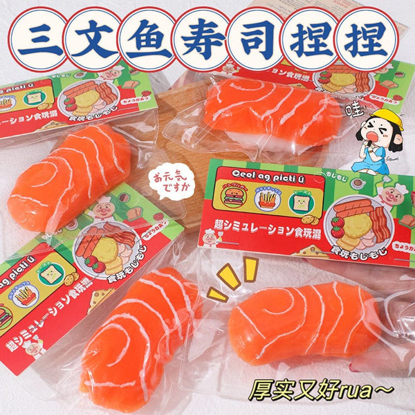 Salmon Slices Pinch Musician Nigiri-zushi Cement Sticky Bag Simulation