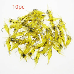 Yellow Stripe Luminous Soft Shrimp With Hook