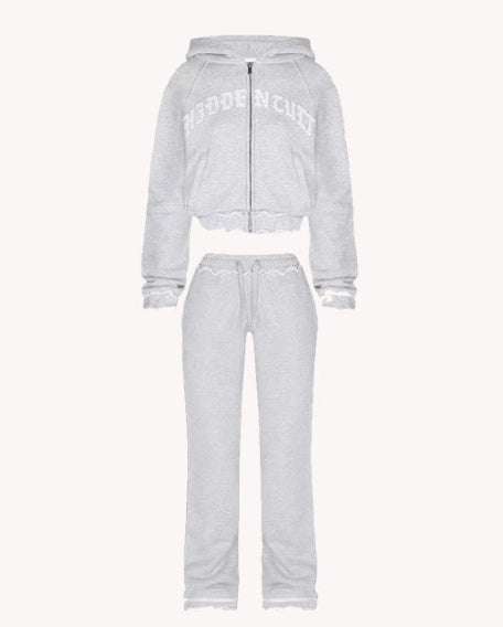 Sports Suit Zip-up Hooded