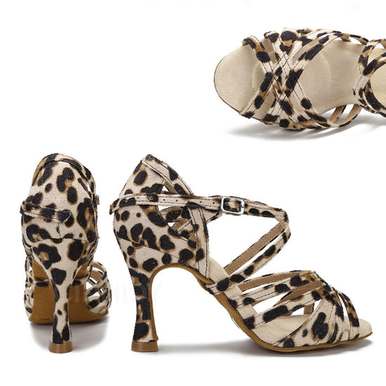 Leopard Print Dance Dance Shoes Women's Cheilto Heel Dancing Soft Bottom
