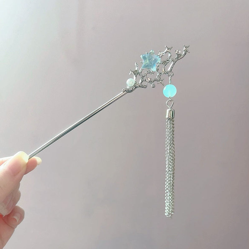 Chinese Style Cool Ice Crystal Moonstone Hairpin