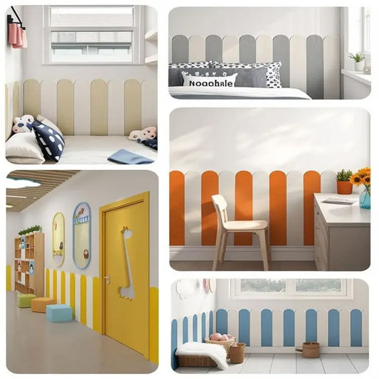 Baby Kids Anti-collision Felt Board Wall Sticker House Covering Artifact Moisture-proof Enclosure Anti Dirty Bedroom DecorationSelf-adhesive Children's Room Anti-collision Wall, Kindergarten Decorativ